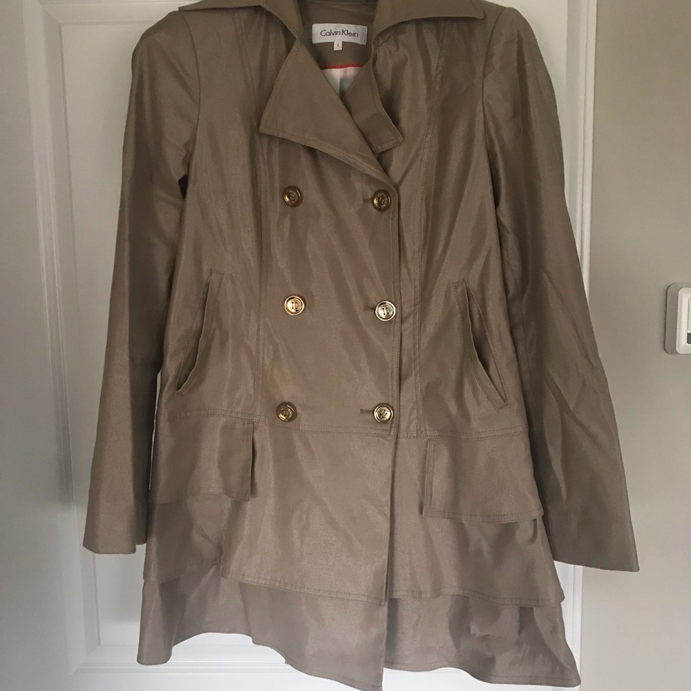 Calvin Klein tan rain jacket